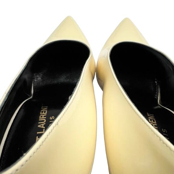SAINT LAURENT Teddy High Vamp Patent Leather Pumps size EU 39.5 US 9.5 Coquille - Picture 10 of 14